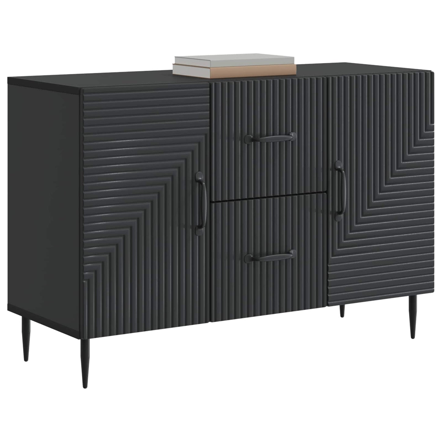vidaXL Πλαϊνό γραφείο Μαύρο 89 x 34,5 x 60 εκ. Επεξεργασμένο Ξύλο