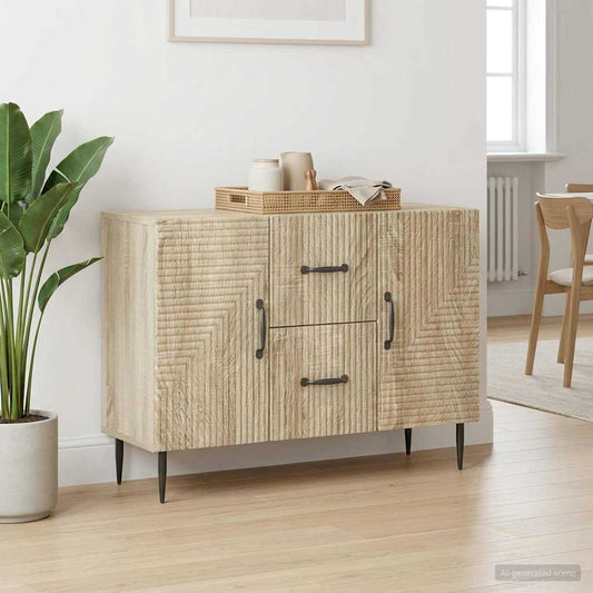 vidaXL Πλαϊνό γραφείο με συρτάρι Sonoma Δρυς 89 x 34,5 x 60 εκ.