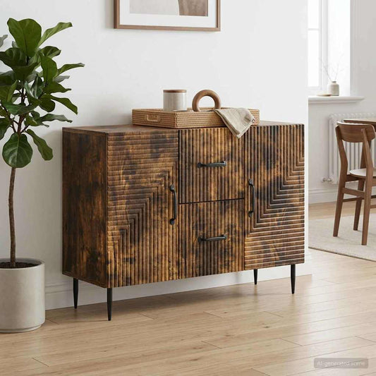 vidaXL Πλαϊνό γραφείο Καπνισμένο Ξύλο Δρυός 89 x 34,5 x 60 εκ.