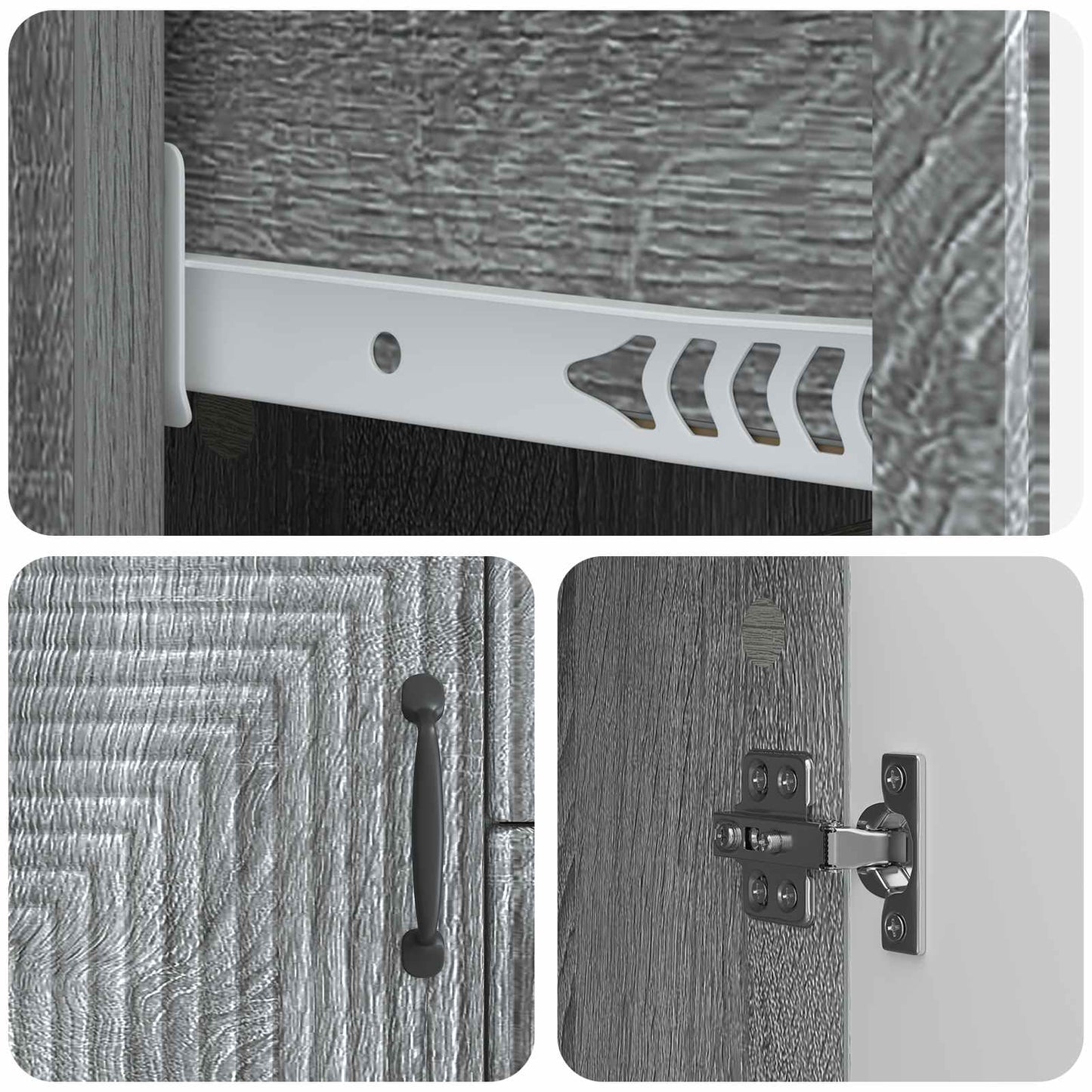 vidaXL Πλαϊνό γραφείο με συρτάρι Γκρι Sonoma 89 x 34,5 x 60 εκ.