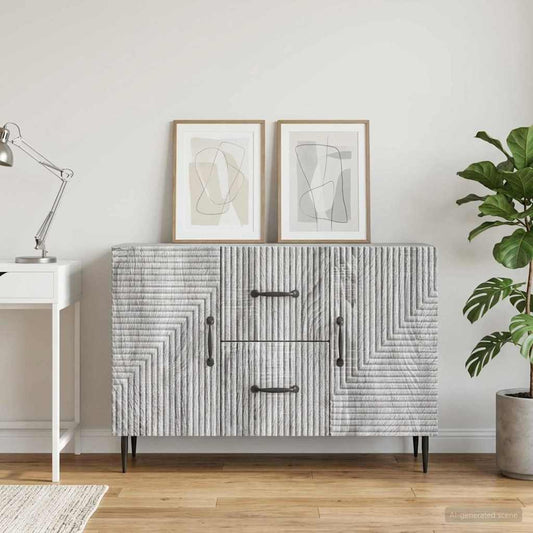 vidaXL Πλαϊνό γραφείο με συρτάρι Γκρι Sonoma 89 x 34,5 x 60 εκ.