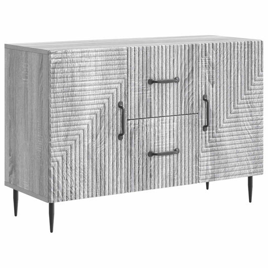 vidaXL Πλαϊνό γραφείο με συρτάρι Γκρι Sonoma 89 x 34,5 x 60 εκ.