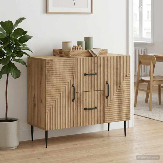 vidaXL Πλαϊνό γραφείο Artisan Δρυς 89 x 34,5 x 60 εκ.