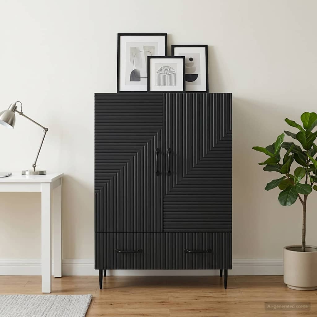 vidaXL Πλαϊνό γραφείο Μαύρο 66 x 34,5 x 95 εκ. Επεξεργασμένο Ξύλο