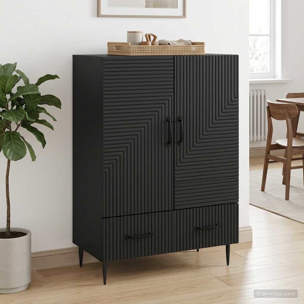 vidaXL Πλαϊνό γραφείο Μαύρο 66 x 34,5 x 95 εκ. Επεξεργασμένο Ξύλο