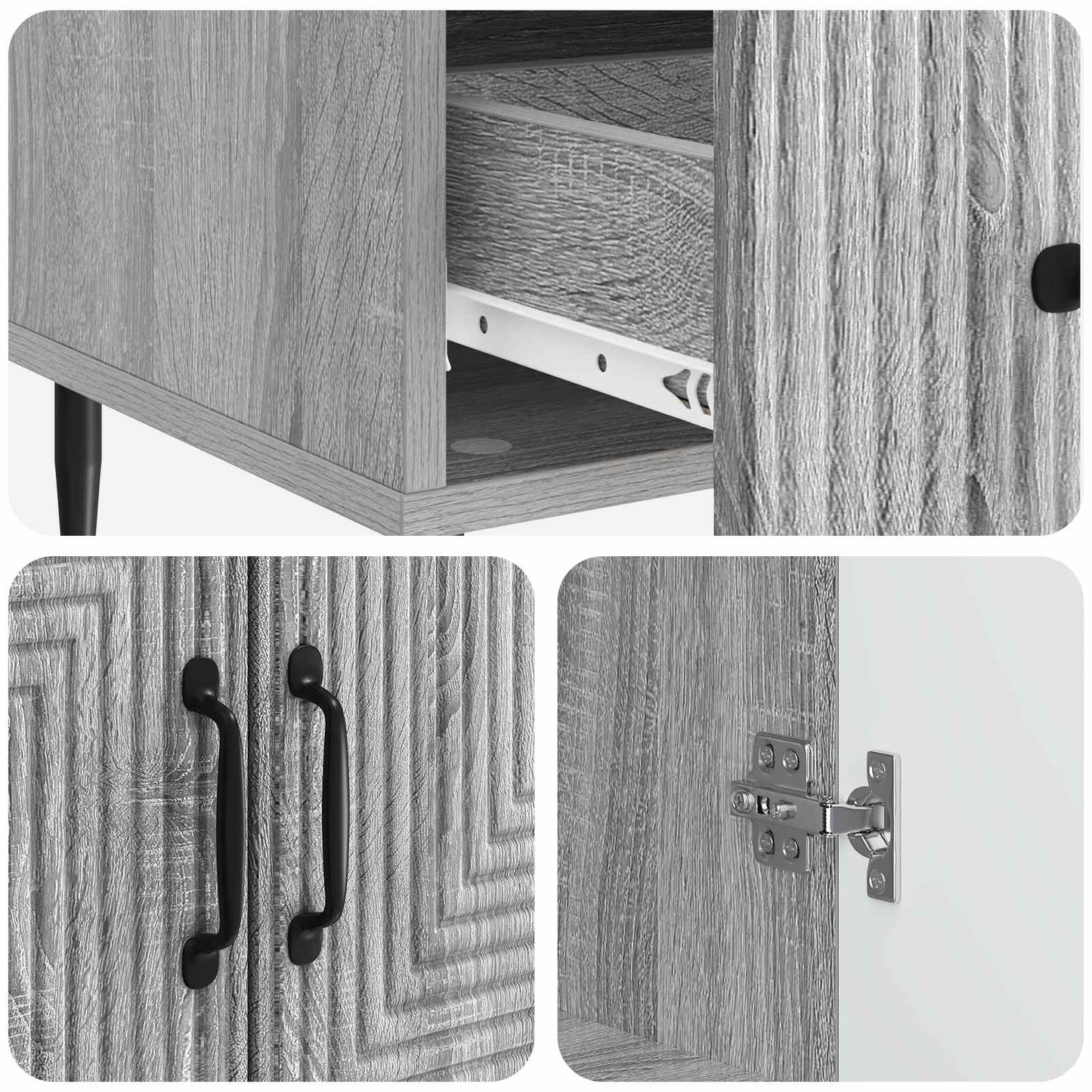 vidaXL Πλαϊνό γραφείο με συρτάρι Γκρι Sonoma 66 x 34,5 x 95 εκ.
