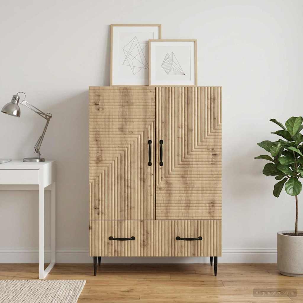 vidaXL Πλαϊνό γραφείο Artisan Δρυς 66 x 34,5 x 95 εκ.