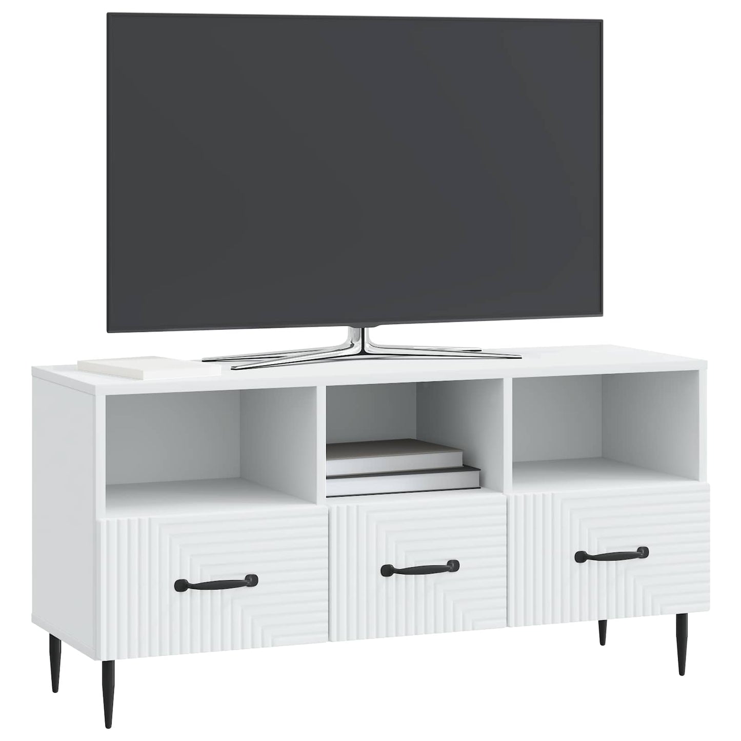 vidaXL Ντουλάπι TV Λευκό 102 x 34,5 x 50 εκ. Επεξεργασμένο Ξύλο