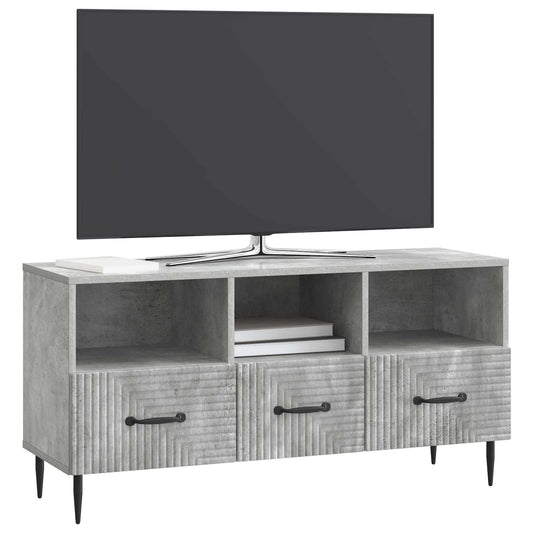 vidaXL Ντουλάπι TV με συρτάρι Γκρι Σκυροδέματος 102 x 34,5 x 50 εκ.