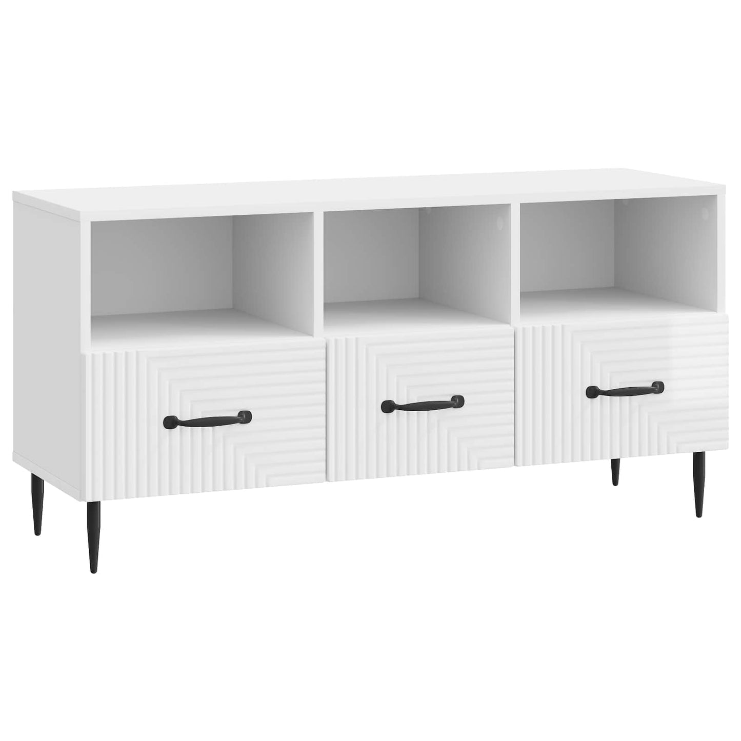 vidaXL Ντουλάπι TV με συρτάρι Γυαλιστερό Λευκό 102 x 34,5 x 50 εκ.