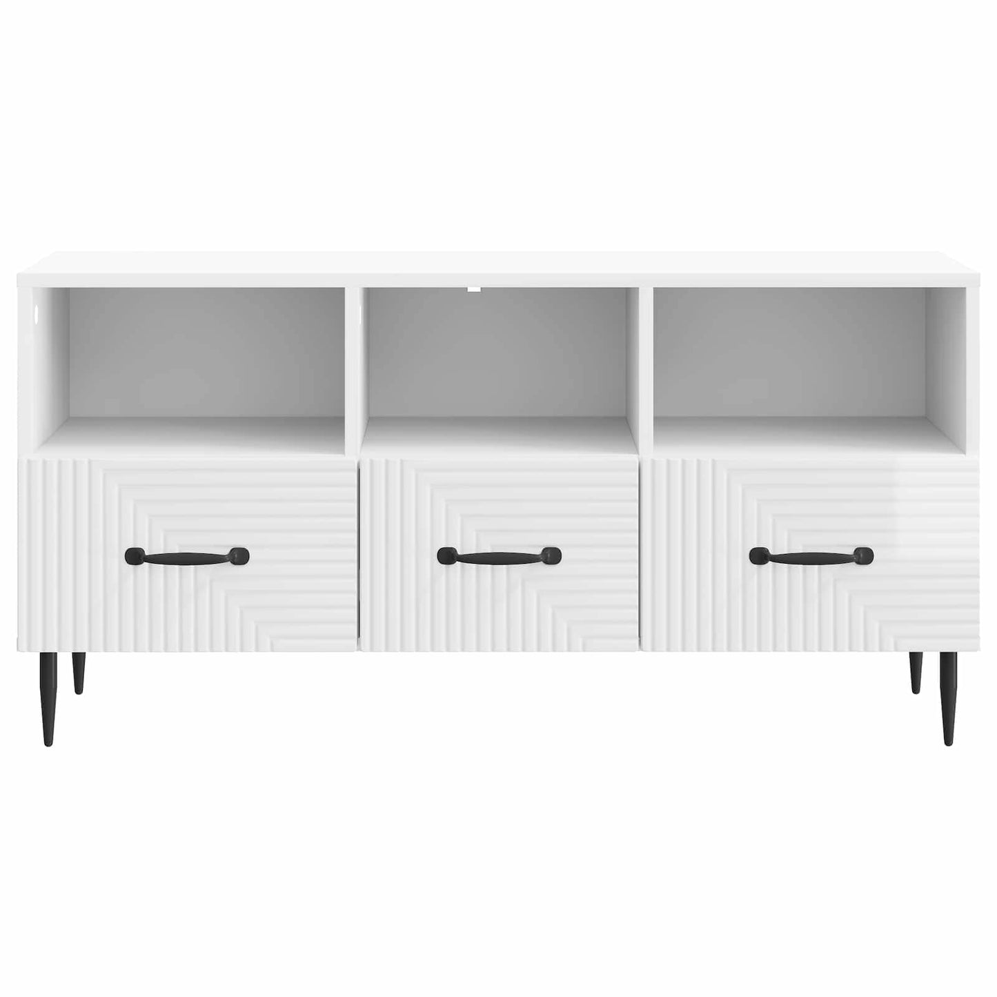 vidaXL Ντουλάπι TV με συρτάρι Γυαλιστερό Λευκό 102 x 34,5 x 50 εκ.