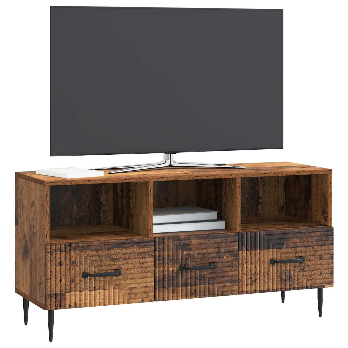 vidaXL Ντουλάπι TV με συρτάρι Παλαιωμένο ξύλο 102 x 34,5 x 50 εκ.