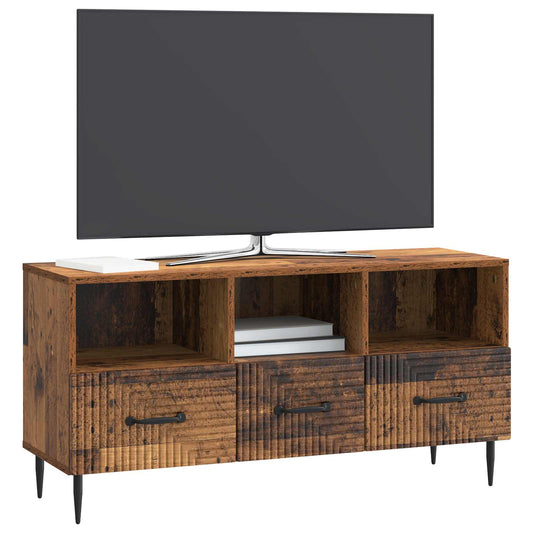 vidaXL Ντουλάπι TV με συρτάρι Παλαιωμένο ξύλο 102 x 34,5 x 50 εκ.