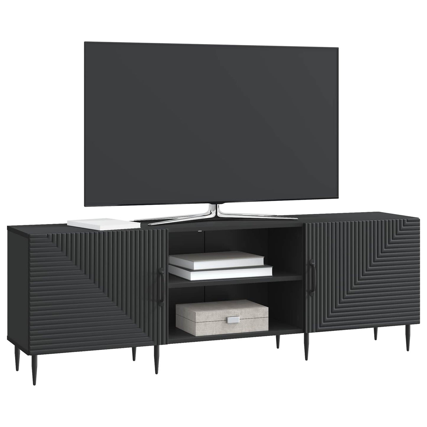 vidaXL Ντουλάπι TV Μαύρο 150 x 31 x 50 εκ. Επεξεργασμένο Ξύλο