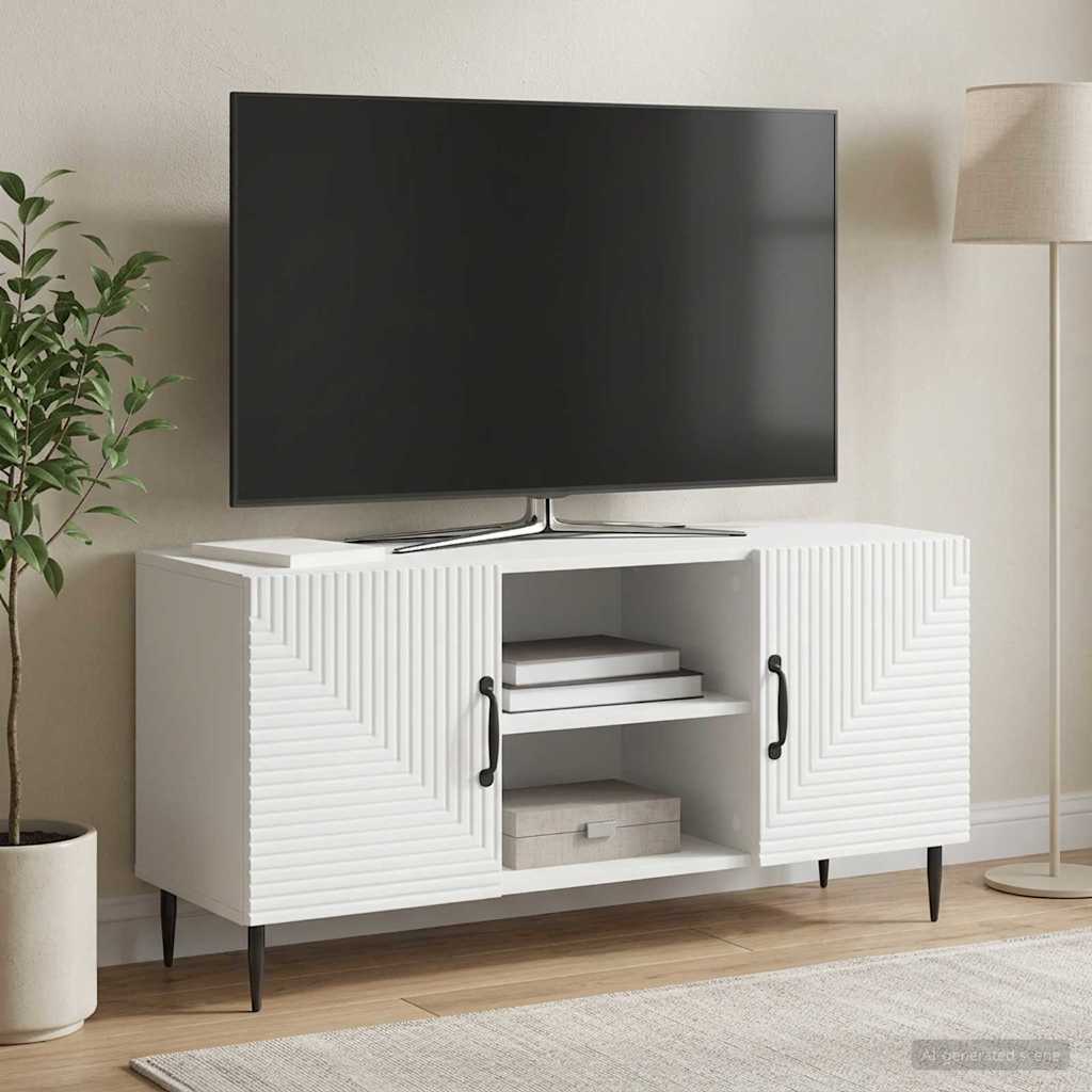 vidaXL Ντουλάπι TV Λευκό 102 x 34,5 x 50 εκ. Επεξεργασμένο Ξύλο