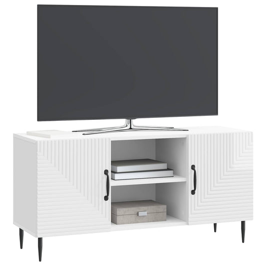 vidaXL Ντουλάπι TV Γυαλιστερό Λευκό 102 x 34,5 x 50 εκ.