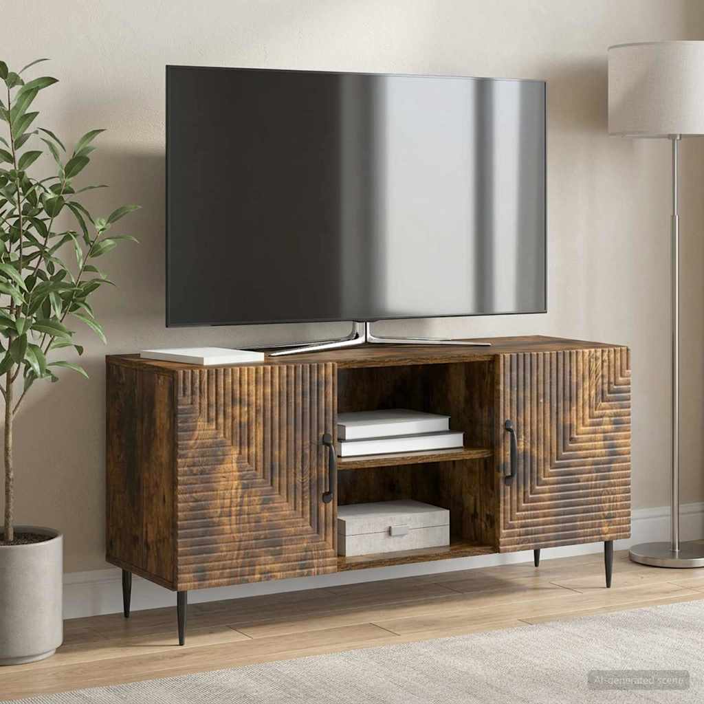 vidaXL Ντουλάπι TV Καπνισμένο Ξύλο Δρυός 102 x 34,5 x 50 εκ.