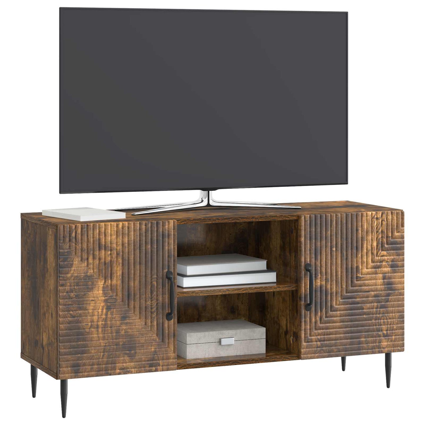 vidaXL Ντουλάπι TV Καπνισμένο Ξύλο Δρυός 102 x 34,5 x 50 εκ.