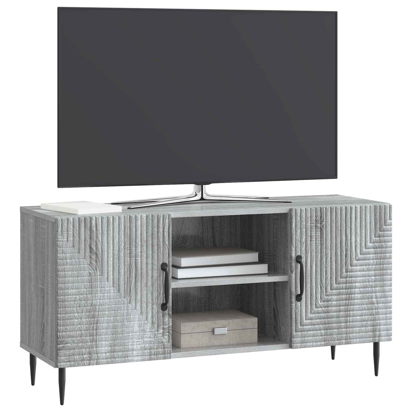vidaXL Ντουλάπι TV Γκρι Sonoma 102 x 34,5 x 50 εκ. Επεξεργασμένο Ξύλο