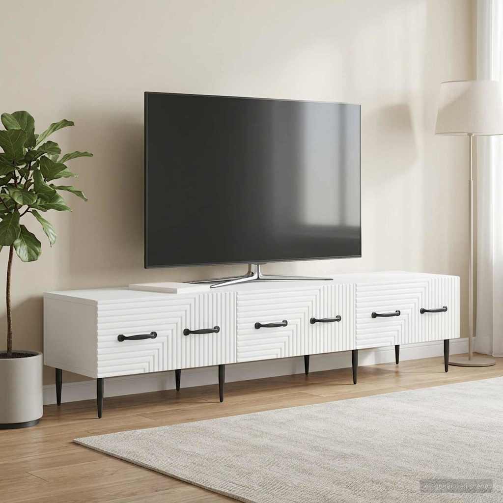 vidaXL Ντουλάπι TV Λευκό 147 x 34,5 x 30 εκ Επεξεργασμένο Ξύλο