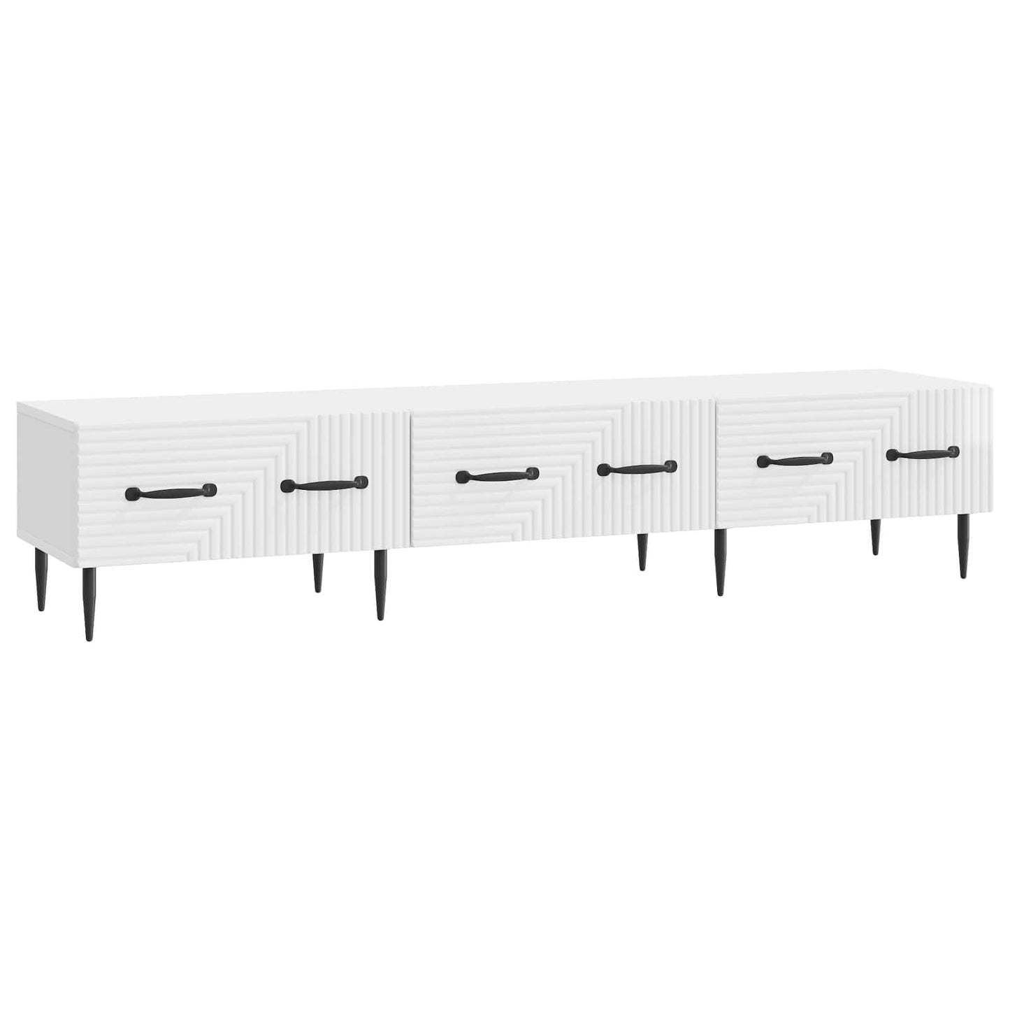 vidaXL Ντουλάπι TV με συρτάρι Γυαλιστερό Λευκό 147 x 34,5 x 30 εκ