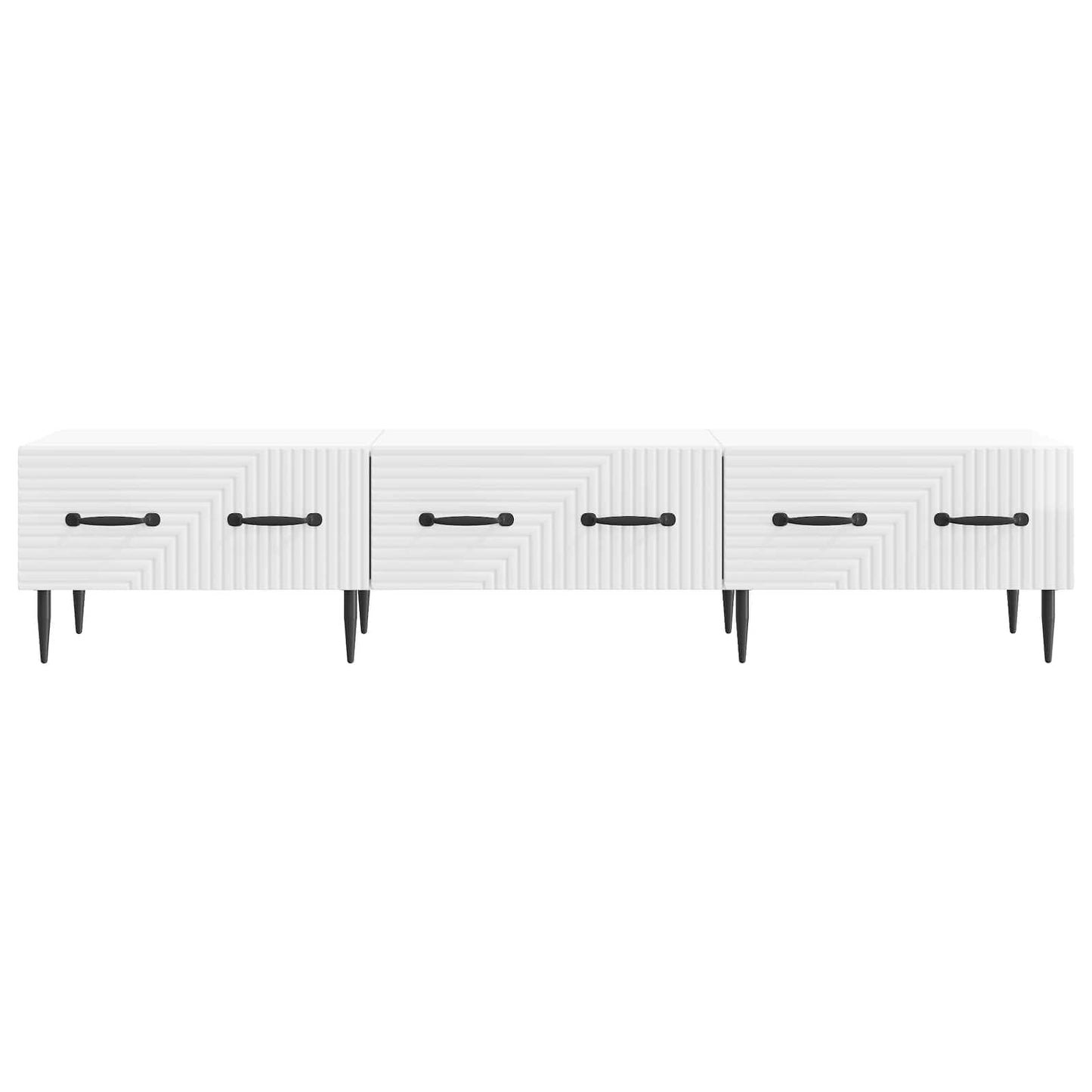 vidaXL Ντουλάπι TV με συρτάρι Γυαλιστερό Λευκό 147 x 34,5 x 30 εκ