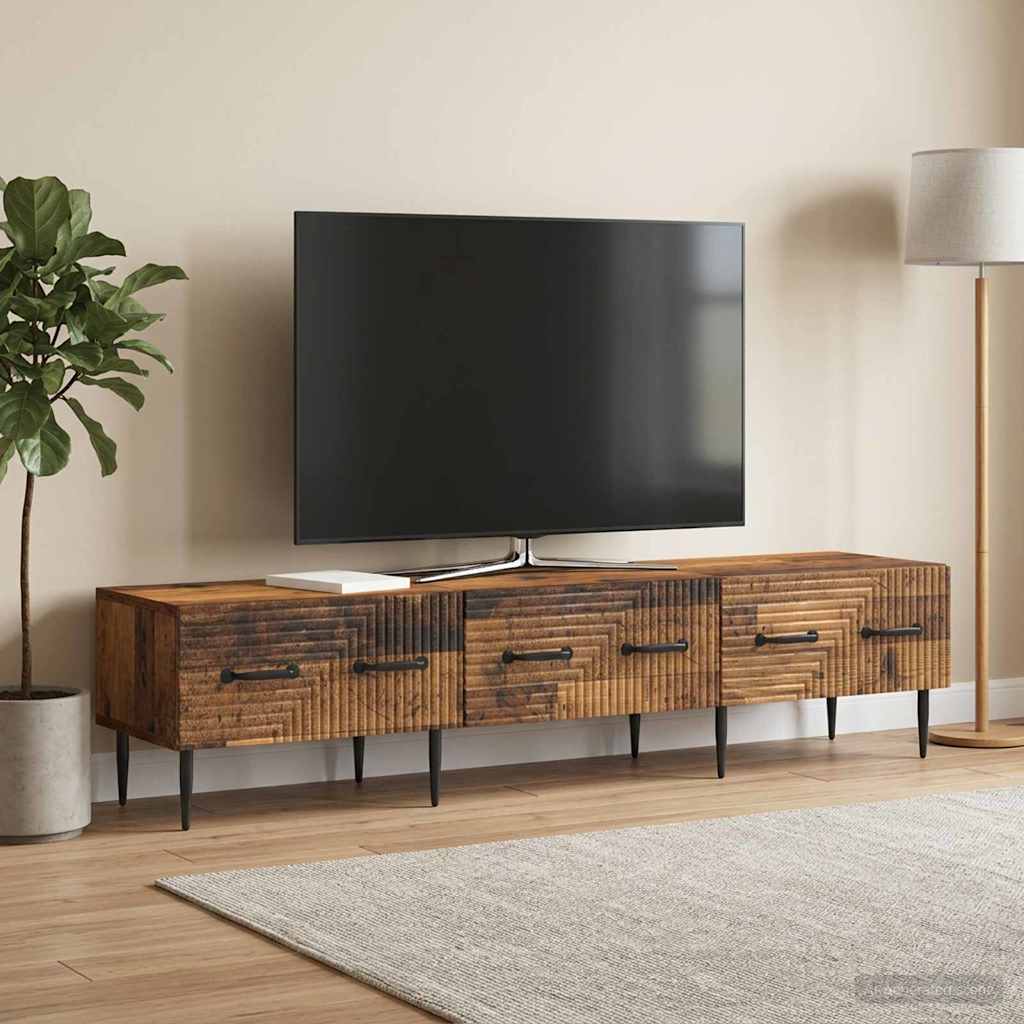 vidaXL Ντουλάπι TV με συρτάρι Παλαιωμένο ξύλο 147 x 34,5 x 30 εκ