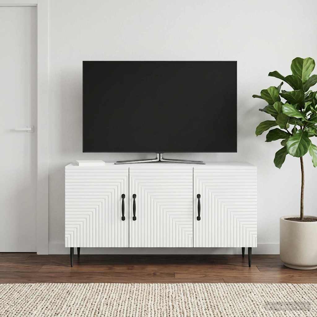 vidaXL Ντουλάπι TV Λευκό 99 x 34,5 x 50 εκ. Επεξεργασμένο Ξύλο