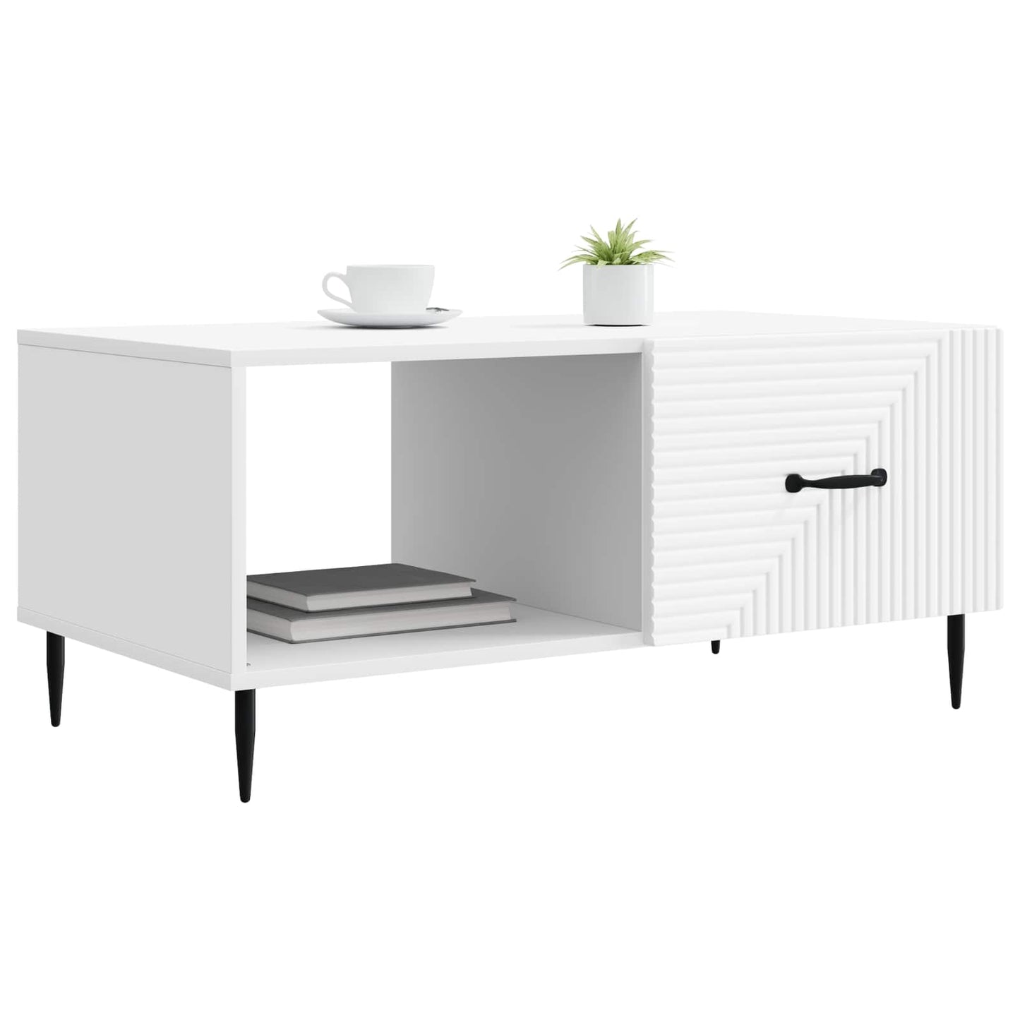 vidaXL Τραπεζάκι σαλονιού Λευκό 90 x 50 x 40 cm Επεξεργασμένο Ξύλο