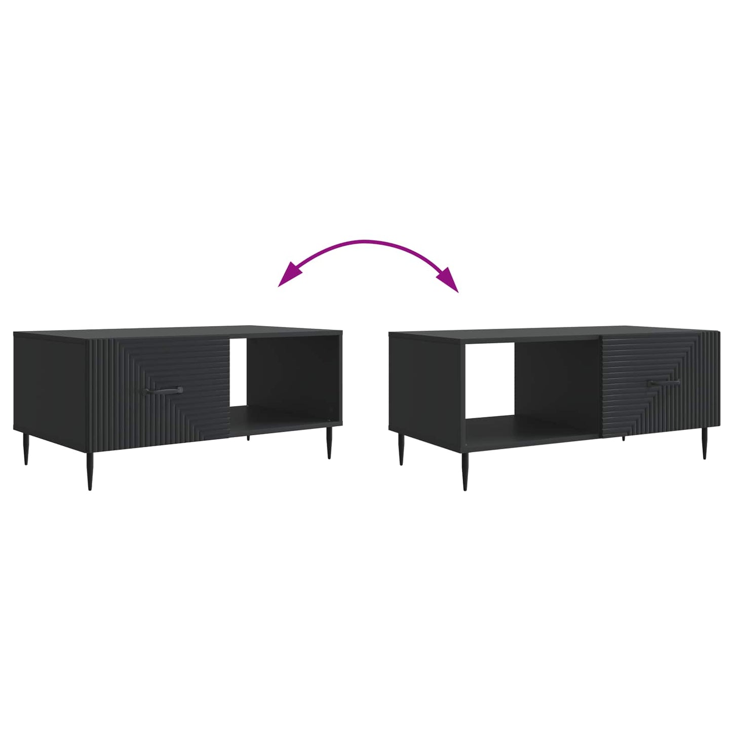 vidaXL Τραπεζάκι σαλονιού Μαύρο 90 x 50 x 40 cm Επεξεργασμένο Ξύλο