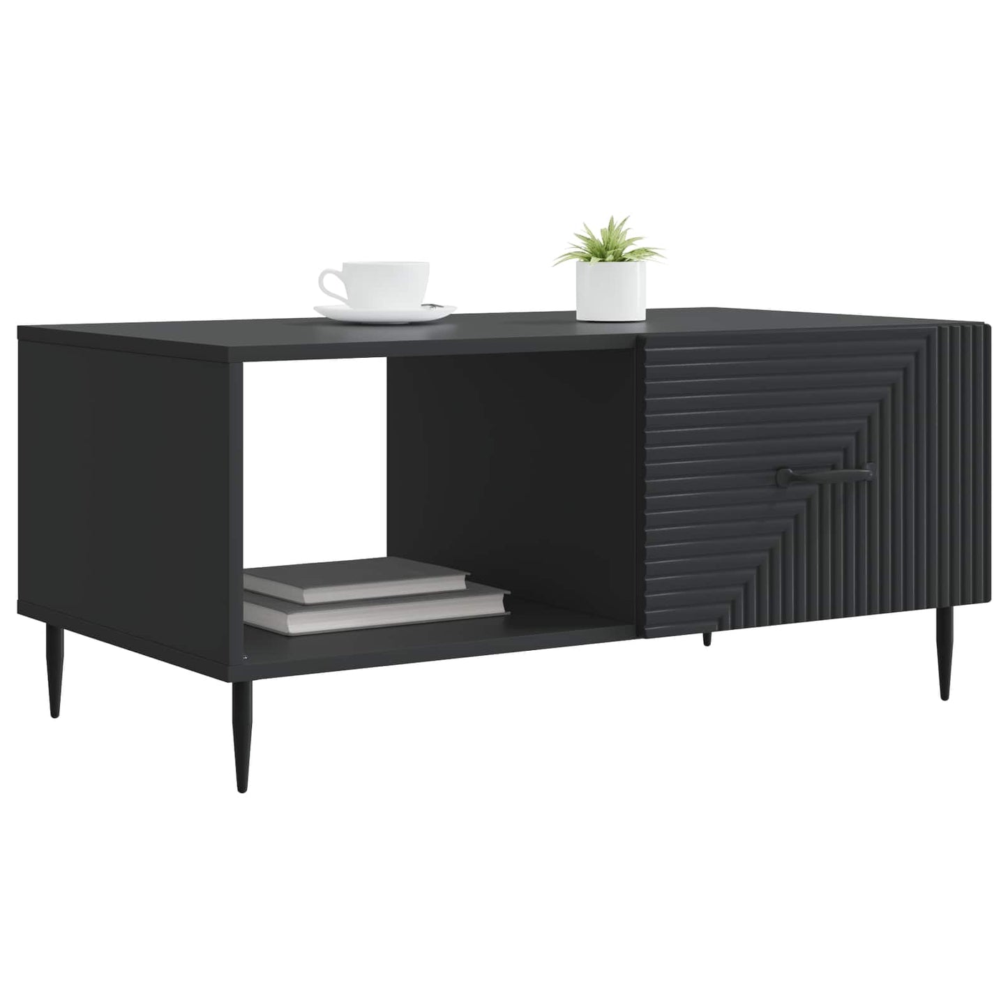 vidaXL Τραπεζάκι σαλονιού Μαύρο 90 x 50 x 40 cm Επεξεργασμένο Ξύλο