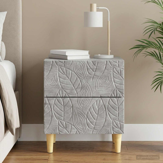 vidaXL Κομοδίνο Γκρι Σκυροδέματος 43 x 34,5 x 48 εκ Επεξεργασμένο Ξύλο