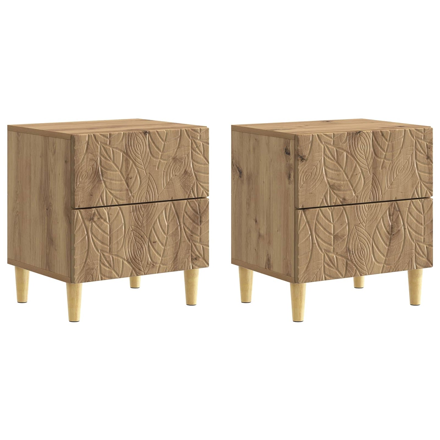 vidaXL Κομοδίνο 2 τεμ. Artisan Δρυς 43 x 34,5 x 48 εκ