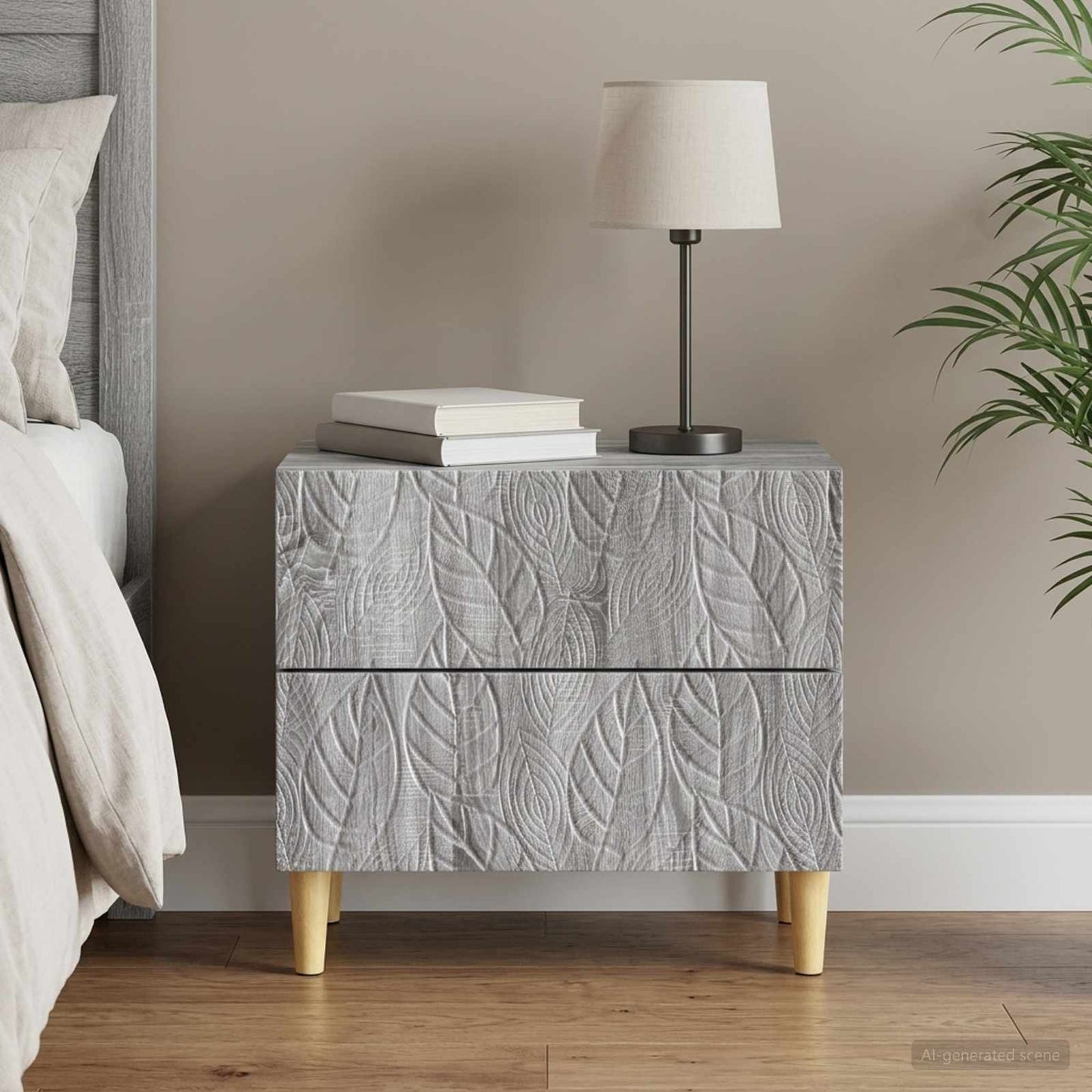 vidaXL Κομοδίνο Γκρι Sonoma 62 x 34,5 x 48 εκ Επεξεργασμένο Ξύλο