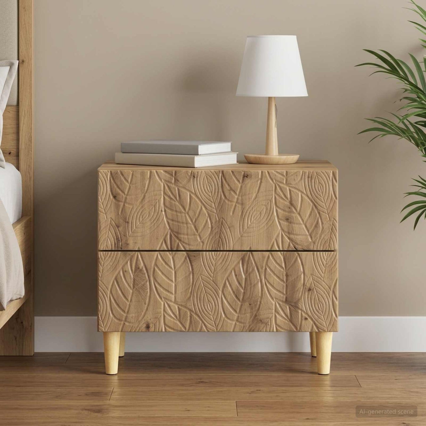 vidaXL Κομοδίνο Artisan Δρυς 62 x 34,5 x 48 εκ Επεξεργασμένο Ξύλο