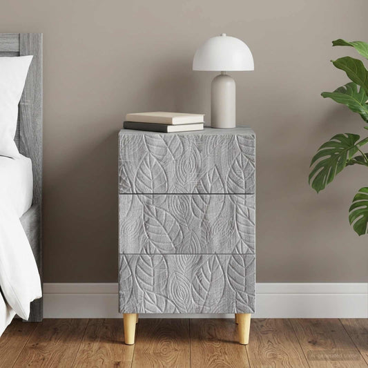 vidaXL Κομοδίνο Γκρι Sonoma 43 x 39,5 x 66,5 εκ Επεξεργασμένο Ξύλο