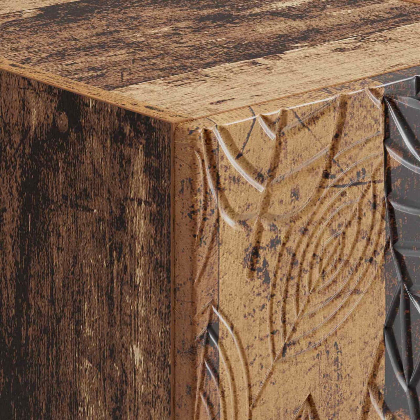 vidaXL Κομοδίνο Παλαιωμένο ξύλο 43 x 39,5 x 66,5 εκ Επεξεργασμένο Ξύλο