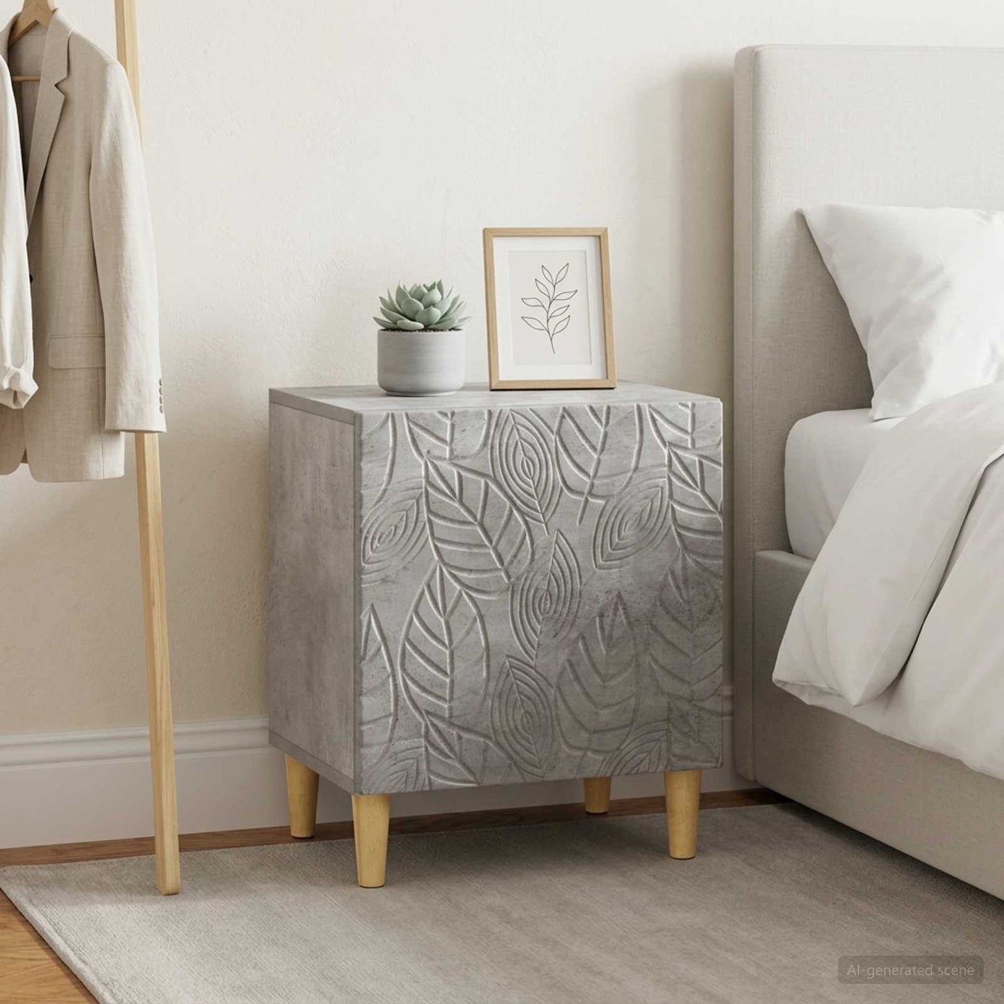 vidaXL Κομοδίνο 2 τεμ. Γκρι Σκυροδέματος 43 x 34,5 x 50 εκ