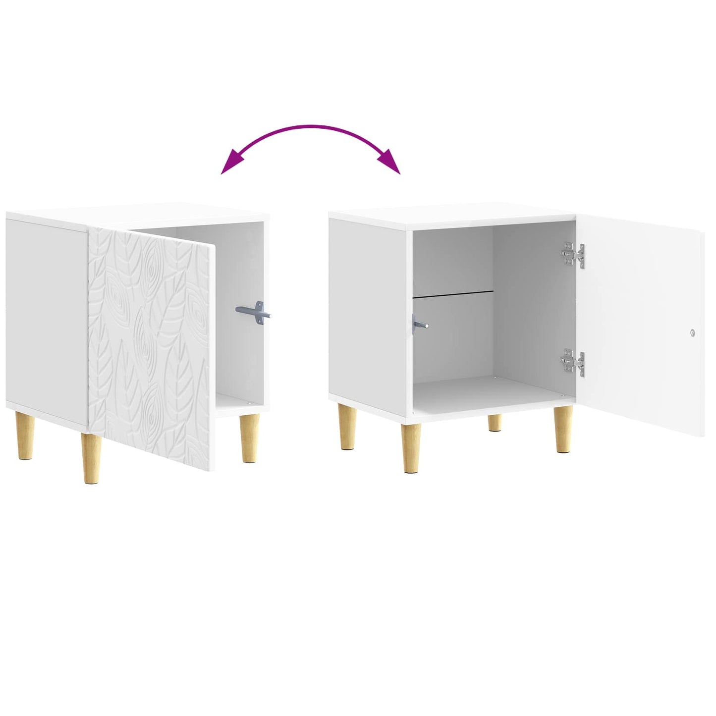 vidaXL Κομοδίνο Γυαλιστερό Λευκό 43 x 34,5 x 50 εκ Επεξεργασμένο Ξύλο