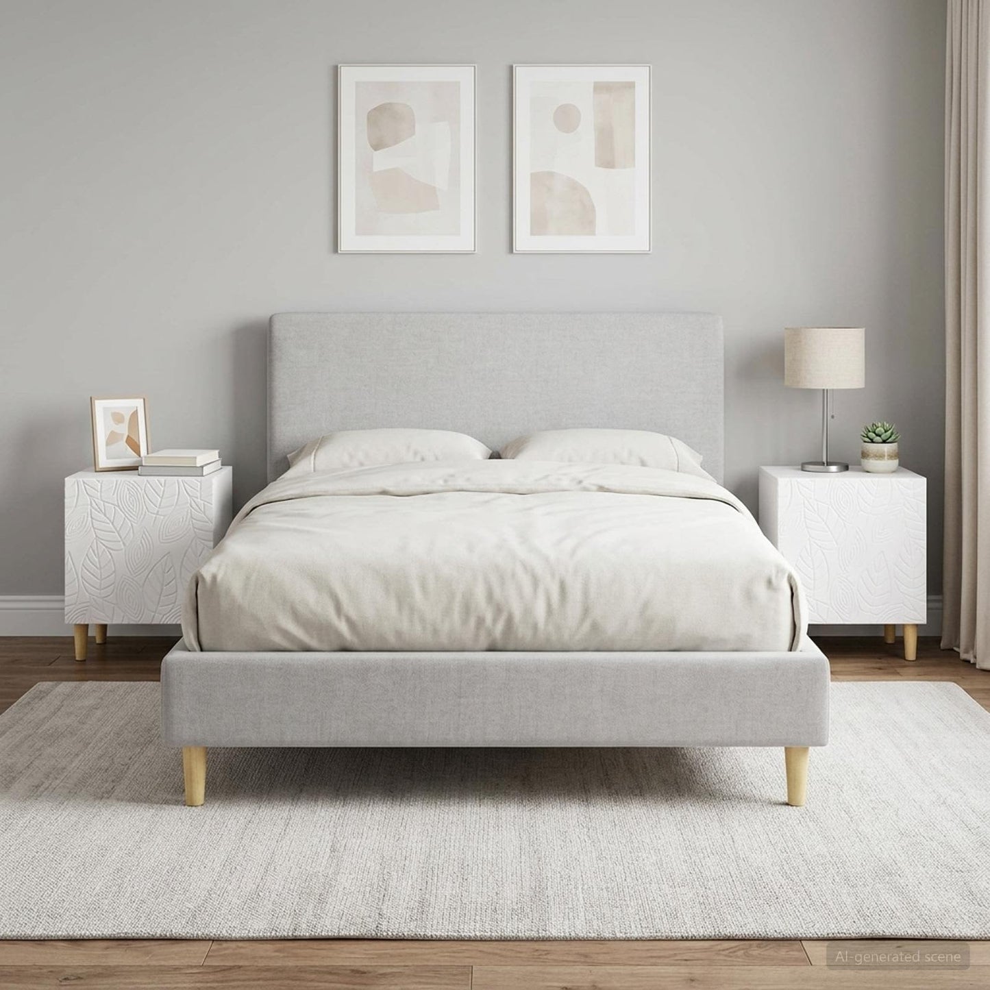 vidaXL Κομοδίνο 2 τεμ. Γυαλιστερό Λευκό 43 x 34,5 x 50 εκ