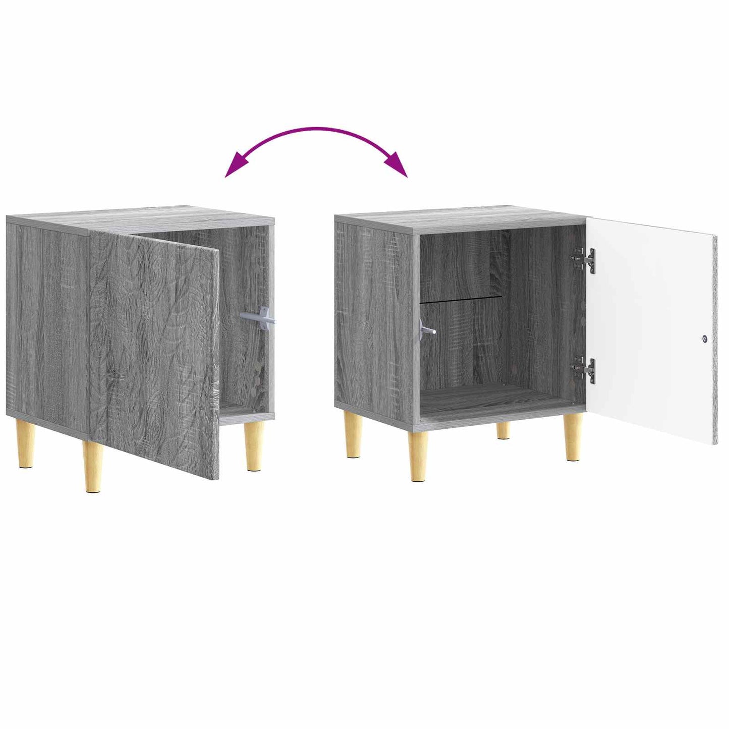 vidaXL Κομοδίνο Γκρι Sonoma 43 x 34,5 x 50 εκ Επεξεργασμένο Ξύλο