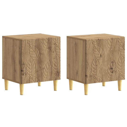 vidaXL Κομοδίνο 2 τμχ. Artisan Δρυς 43 x 34,5 x 50 εκ