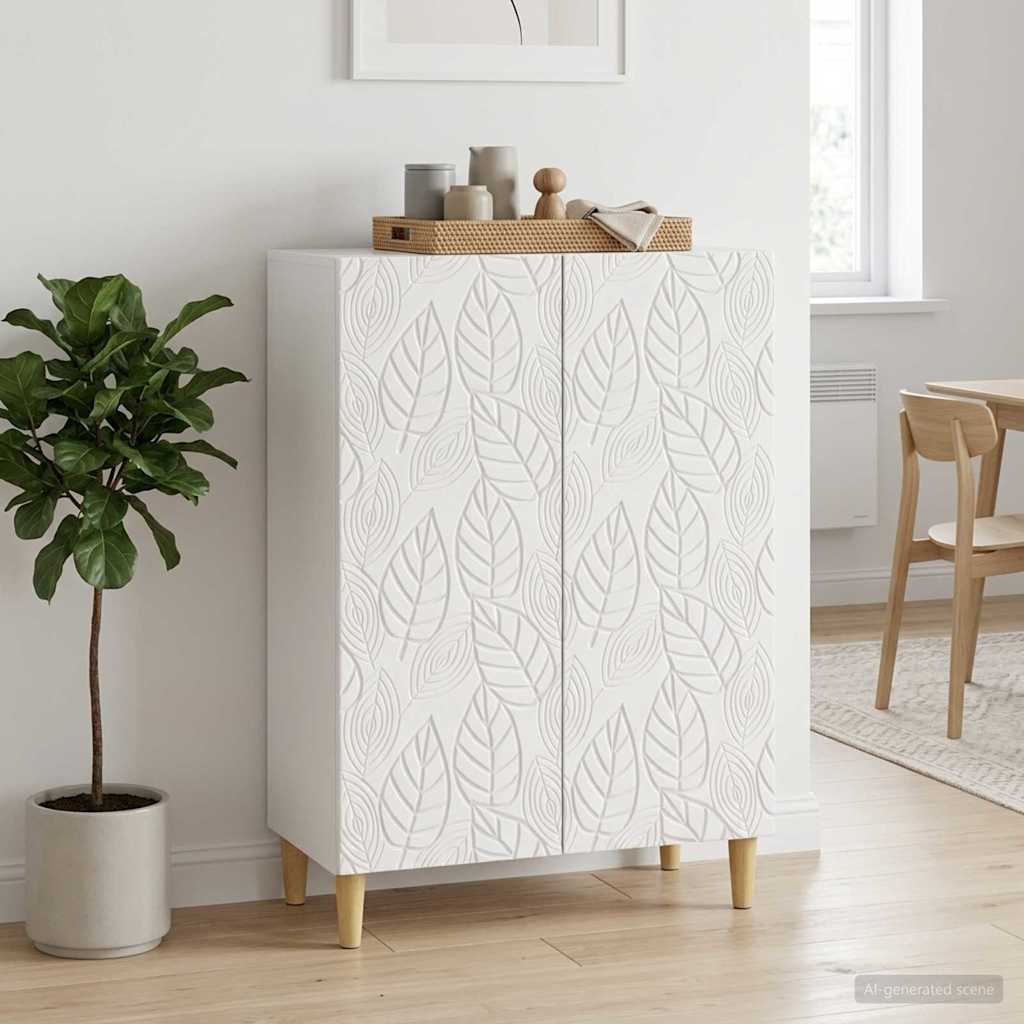 vidaXL Πλαϊνό γραφείο Γυαλιστερό Λευκό 66 x 34,5 x 90 εκ