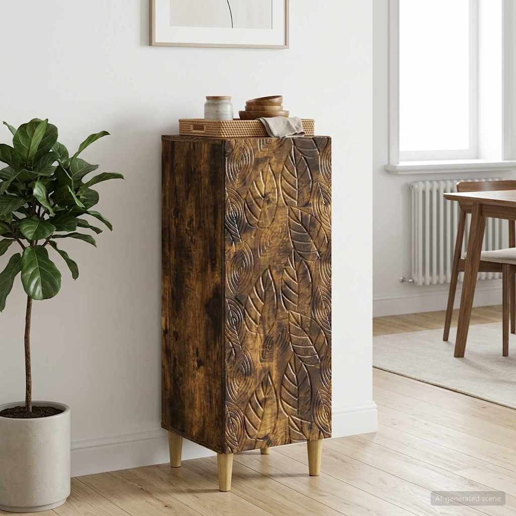 vidaXL Πλαϊνό γραφείο Καπνισμένο Ξύλο Δρυός 33 x 34,5 x 90 εκ