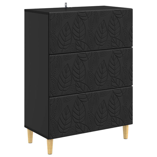 vidaXL Ντουλάπι με Συρτάρια 66 x 34,5 x 90 εκ Επεξεργασμένο Ξύλο Μαύρο
