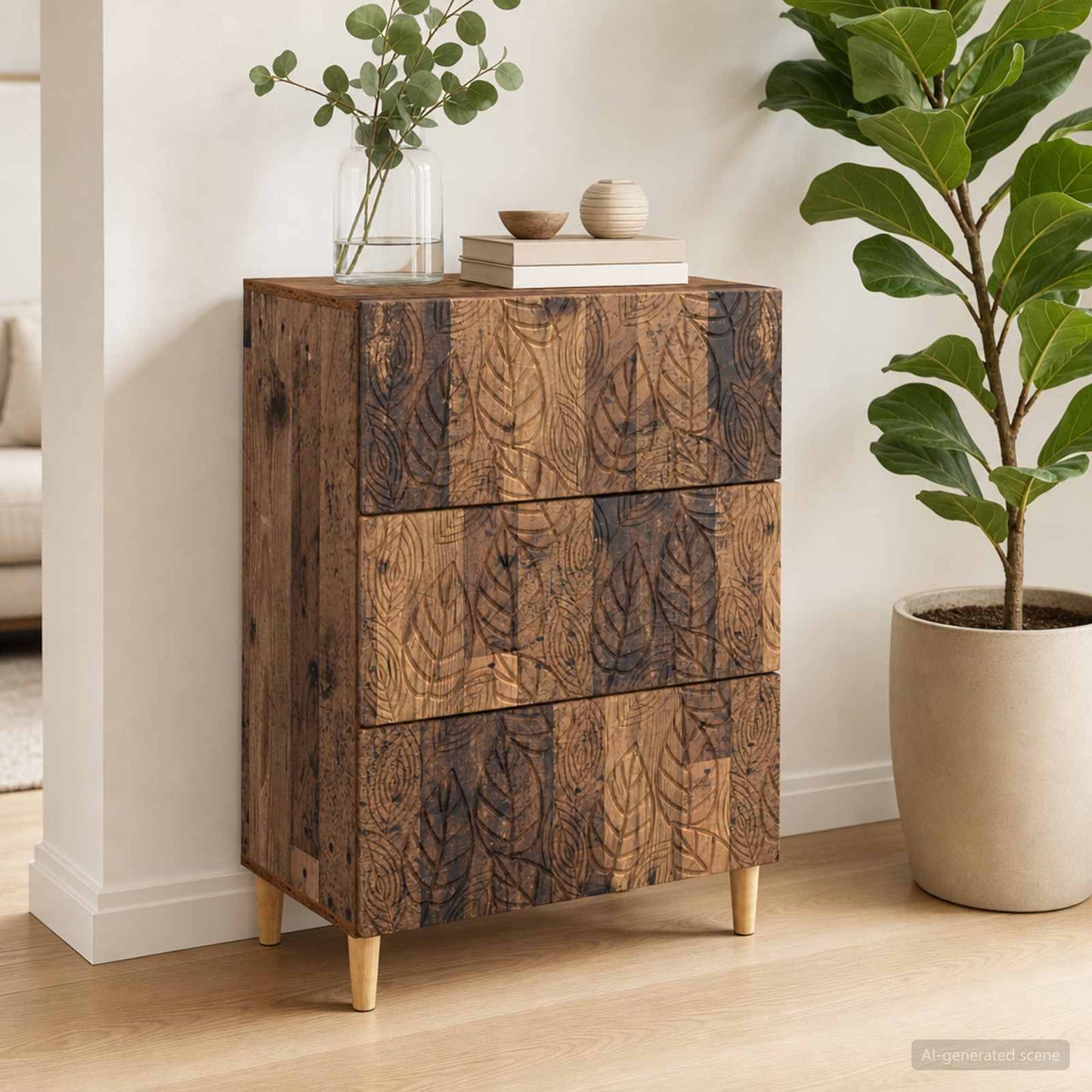 vidaXL Ντουλάπι με Συρτάρια 66 x 34,5 x 90 εκ Επεξεργασμένο Ξύλο