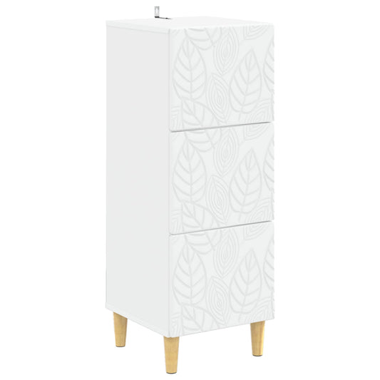 vidaXL Ντουλάπι με Συρτάρια 33 x 34,5 x 90 εκ Επεξεργασμένο Ξύλο Λευκό