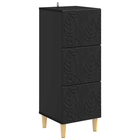 vidaXL Ντουλάπι με Συρτάρια 33 x 34,5 x 90 εκ Επεξεργασμένο Ξύλο Μαύρο