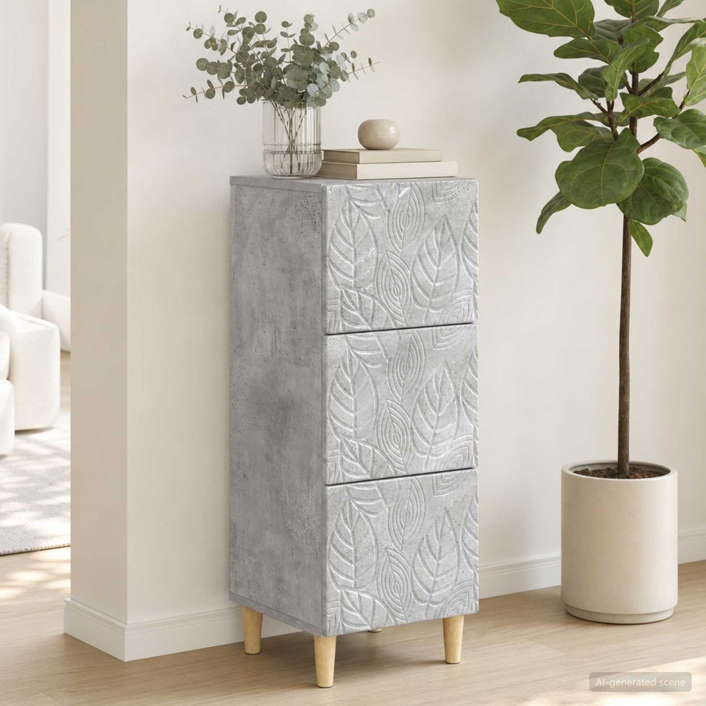 vidaXL Ντουλάπι με Συρτάρια 33 x 34,5 x 90 εκ Επεξεργασμένο Ξύλο