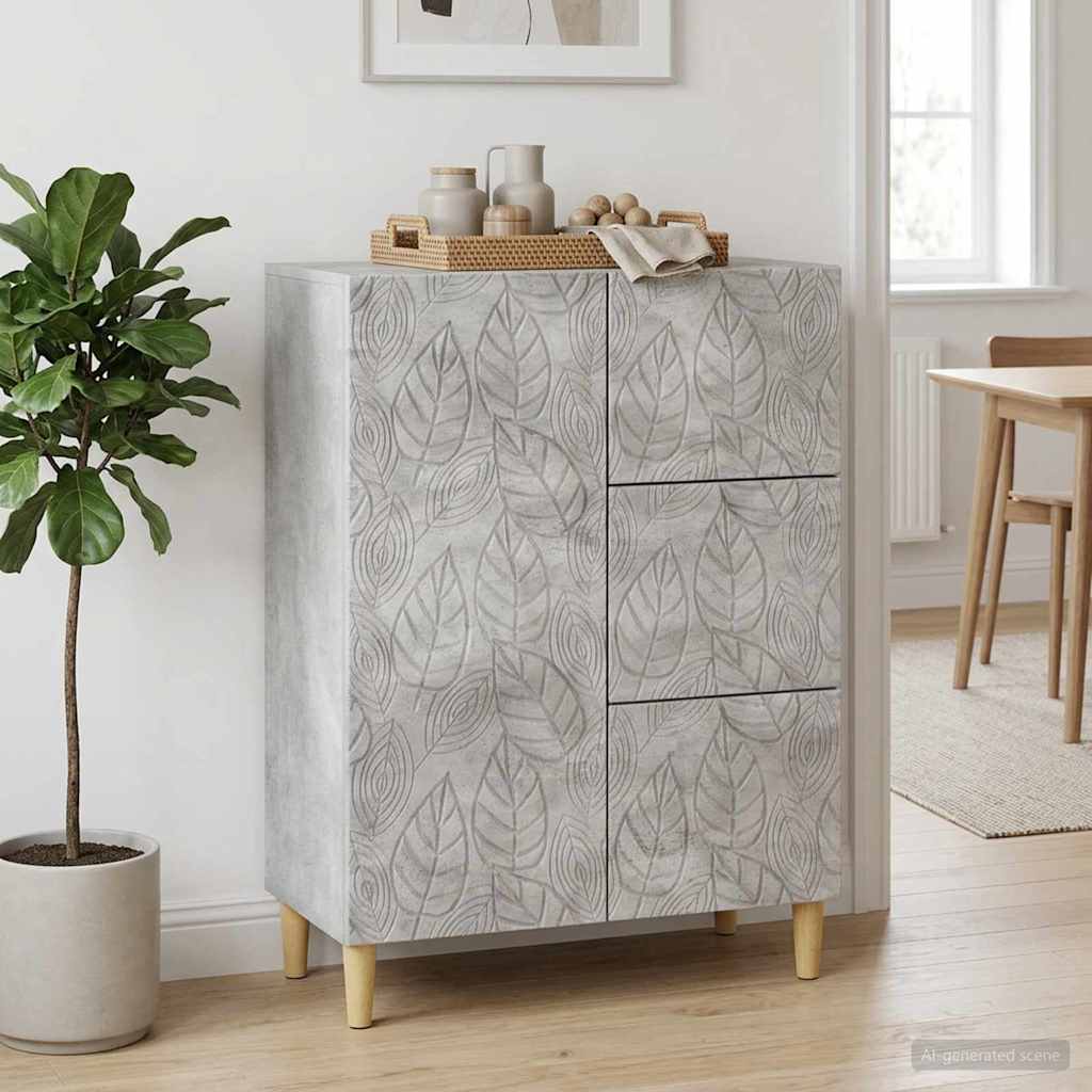 vidaXL Πλαϊνό γραφείο Γκρι Σκυροδέματος 66 x 34,5 x 90 εκ